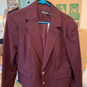 A maroon coat